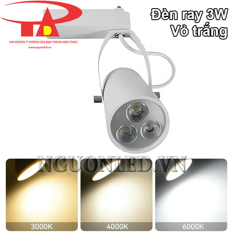 Đèn led ray 3W ánh sáng trắng, vàng, trung tính