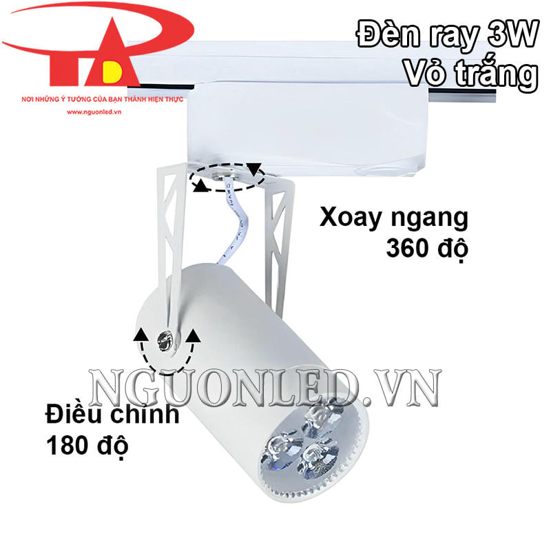 Đèn led rọi ray 3W điều chỉnh góc chiếu đa dạng