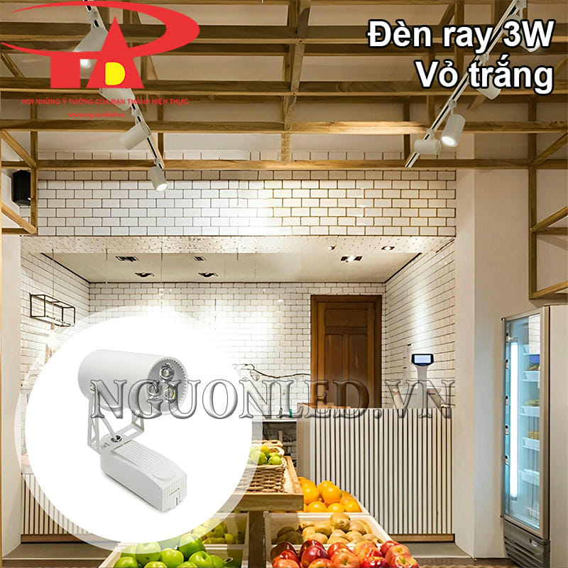 Đèn ray rọi 3W ứng dụng cho không gian thương mại