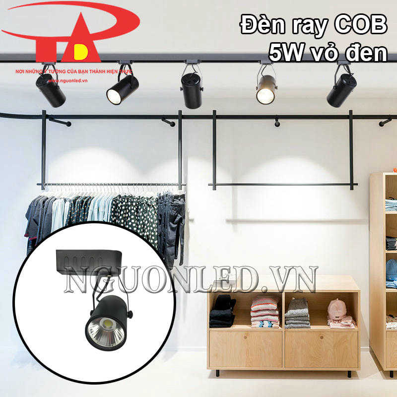 Đèn ray rọi COB 5W trang trí shop quần áo