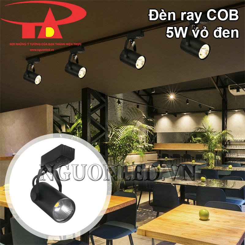 Đèn spotlight 5W gắn ray trang trí quán cà phê