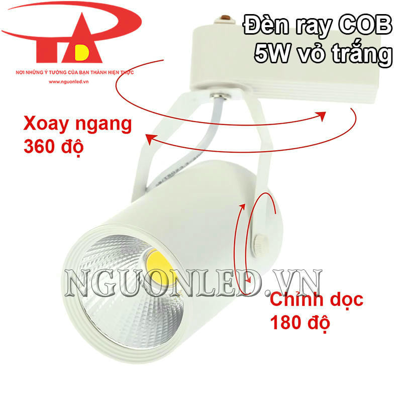 Đèn ray rọi 5W điều chỉnh góc chiếu đa dạng