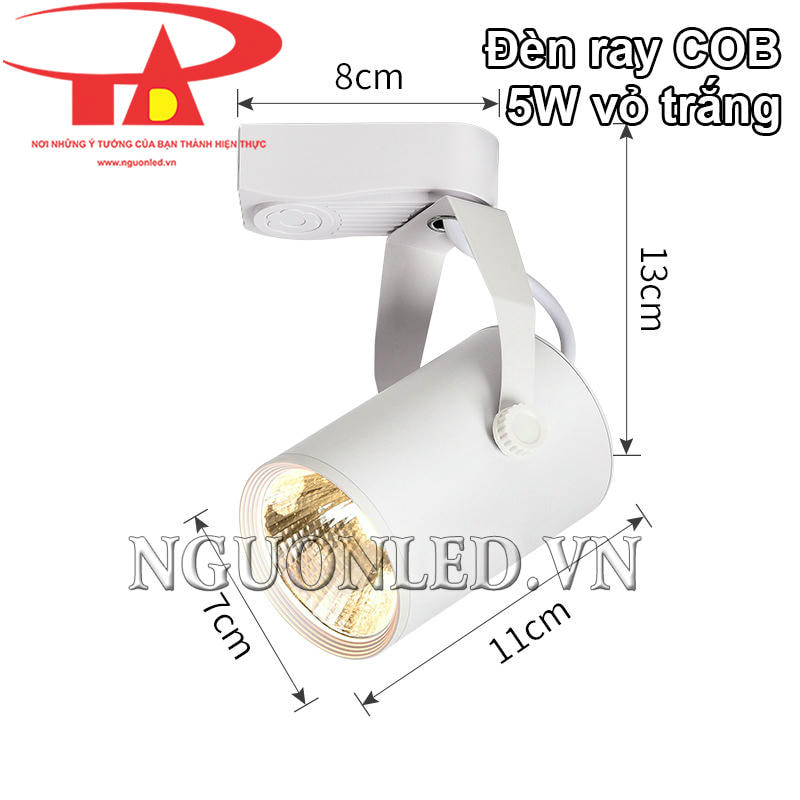 Đèn rọi ray 5W COB kích thước nhỏ gọn, dễ lắp đặt