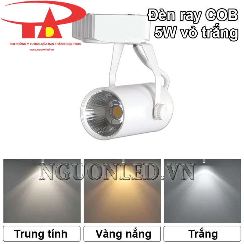 Đèn led ray 5W ánh sáng trung tính, vàng, trắng