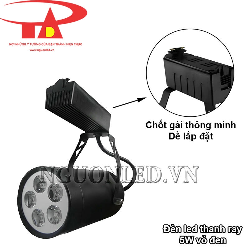 Đèn led ray 5W với thiết kế khóa gài thông minh giúp cố định chắc chắn
