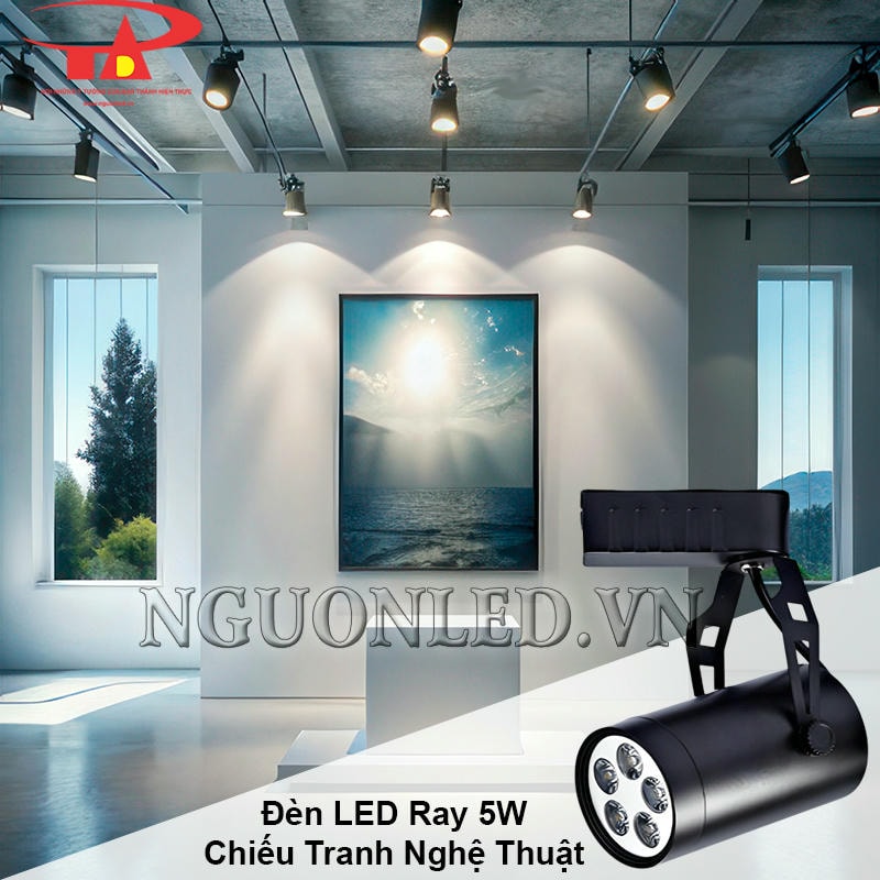 Đèn led gắn ray 5W vỏ đen chiếu tranh nghệ thuật
