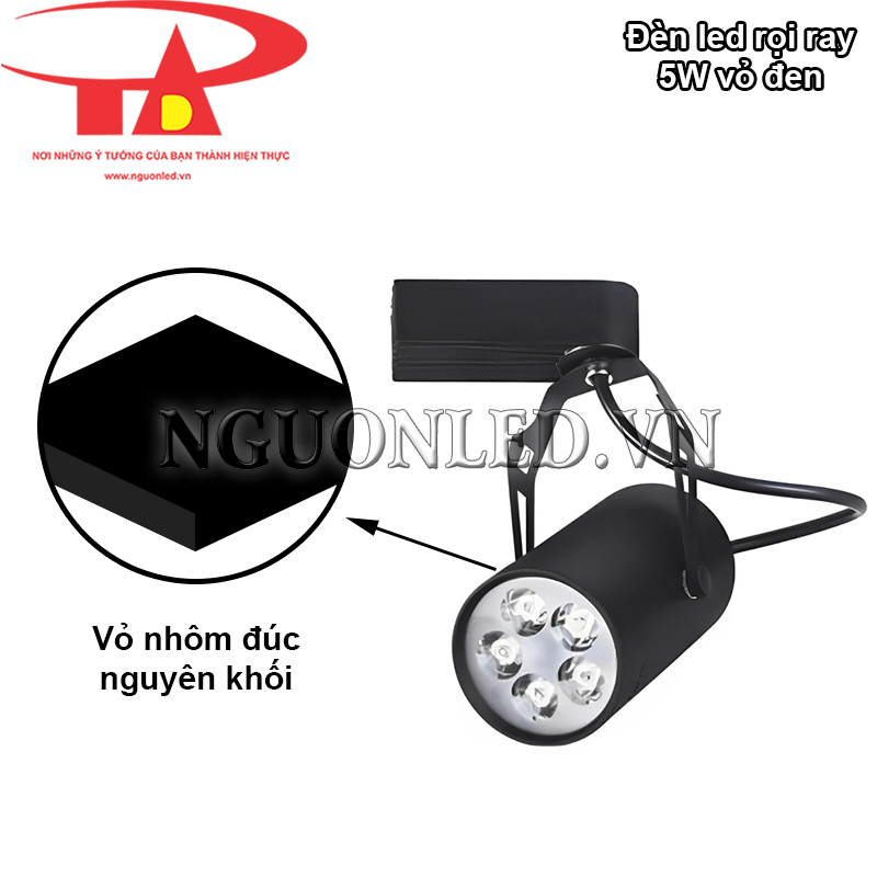 Đèn led thanh ray 5W vỏ nhôm đúc nguyên khối, siêu bền bỉ