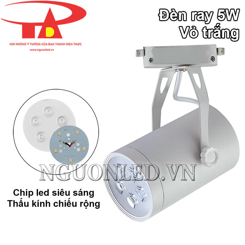 Đèn led ray 5W vỏ trắng siêu sáng