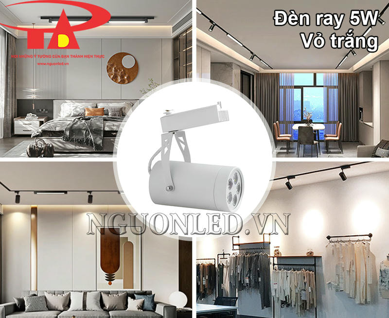 Đèn ray nổi vỏ trắng 5W trang trí nội thất