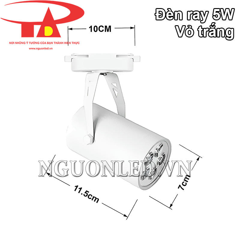 Đèn rọi ray 5W vỏ trắng