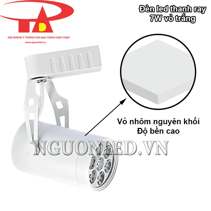 Đèn led gắn thanh ray 7W với lớp vỏ nhôm liền khối siêu bền