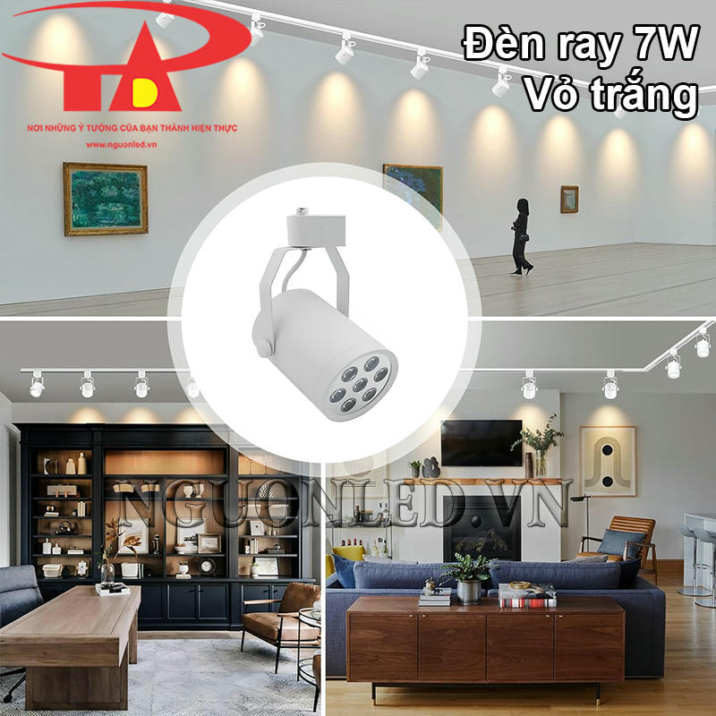 Đèn led thanh ray vỏ trắng 7W