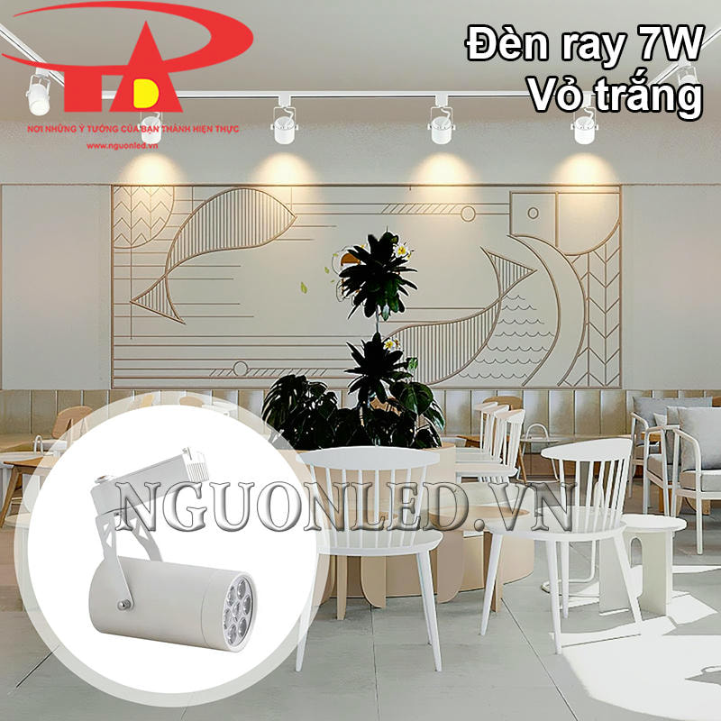 Đèn ray trượt vỏ trắng 7W