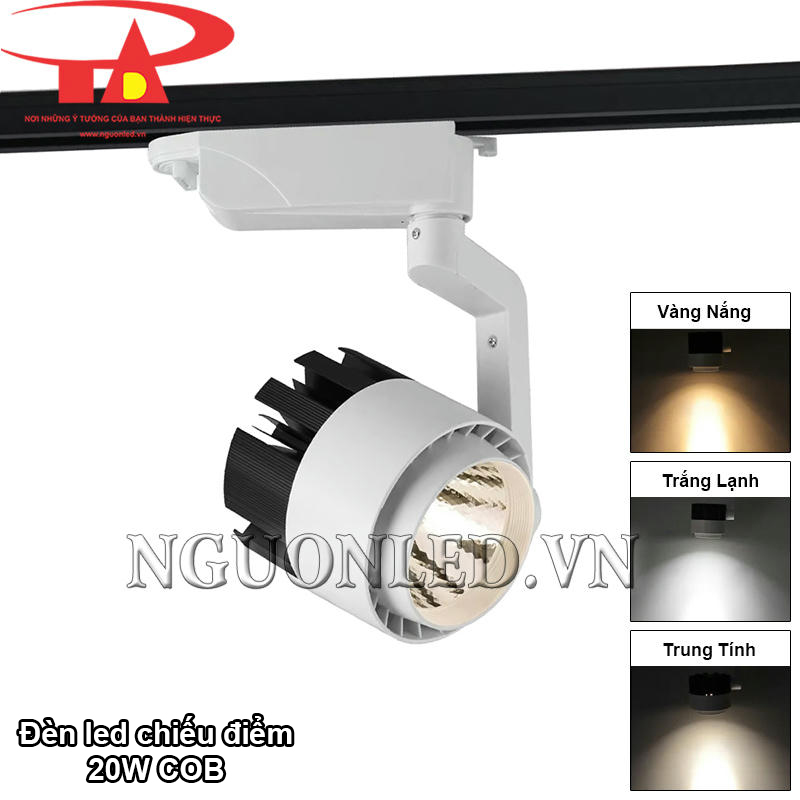 Đèn led gắn ray COB 20W tùy chọn ánh sáng đa dạng theo nhu cầu