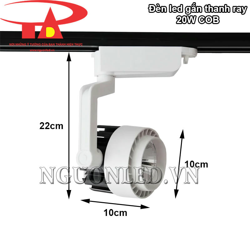 Đèn led thanh ray 20W COb tiết kiệm không gian với kích thước nhỏ gọn