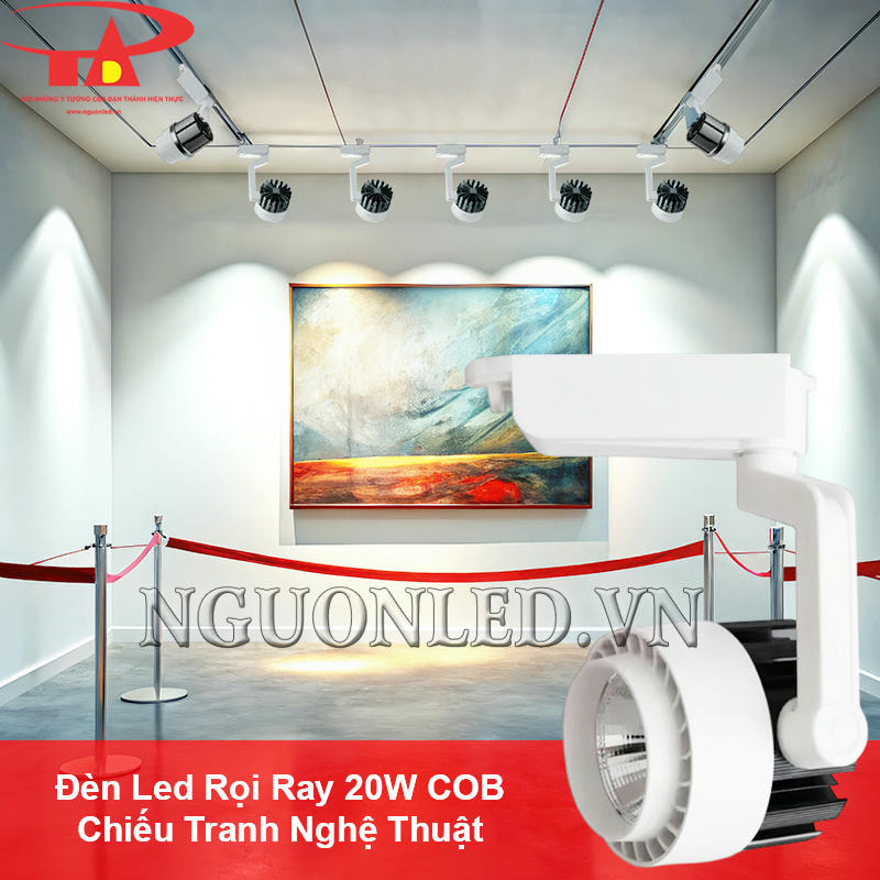 Đèn led rọi ray COB 20W dùng cho triển lãm trưng bày tranh
