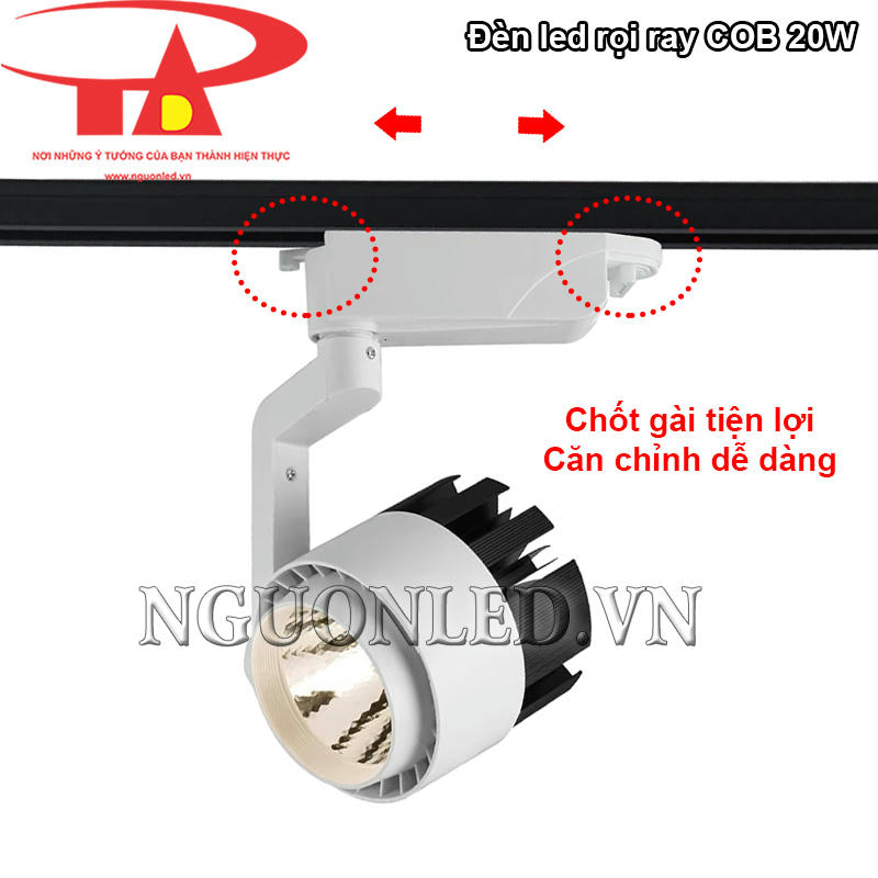 Đèn led gắn ray 20W COB với chốt gài tiện lợi