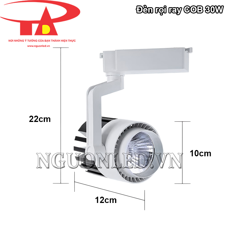 Đèn led thanh ray COB 30W kích thước nhỏ gọn giúp tiết kiệm không gian