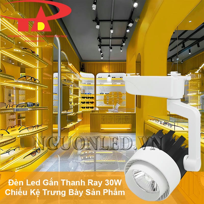 Đèn led rọi ray 30W làm nổi bật sản phẩm trên kệ hàng