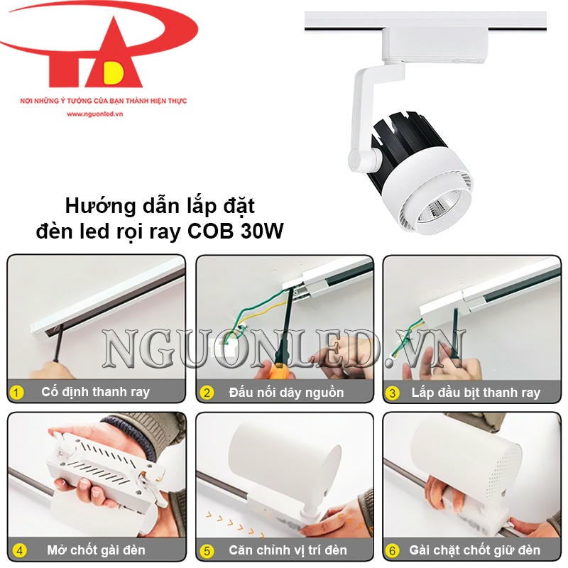 Hướng dẫn lắp đặt đèn rọi ray 30W chi tiểt
