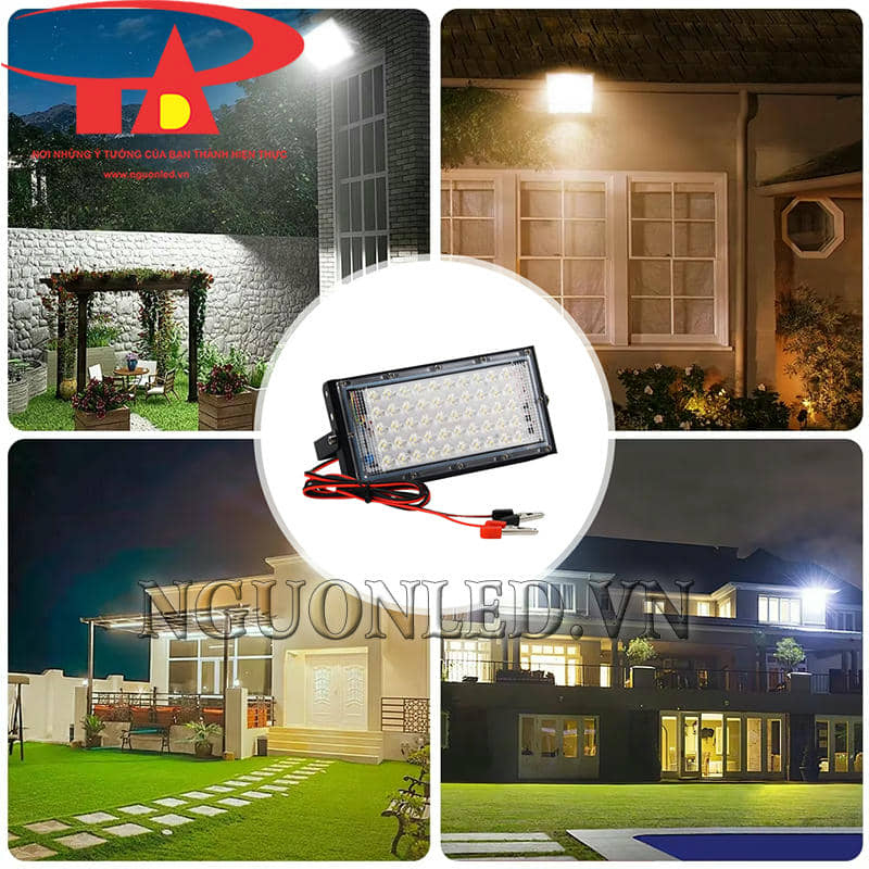 Đèn pha led DC 12V 50W hắt sáng cho sân vườn, khuôn viên ngoài trời