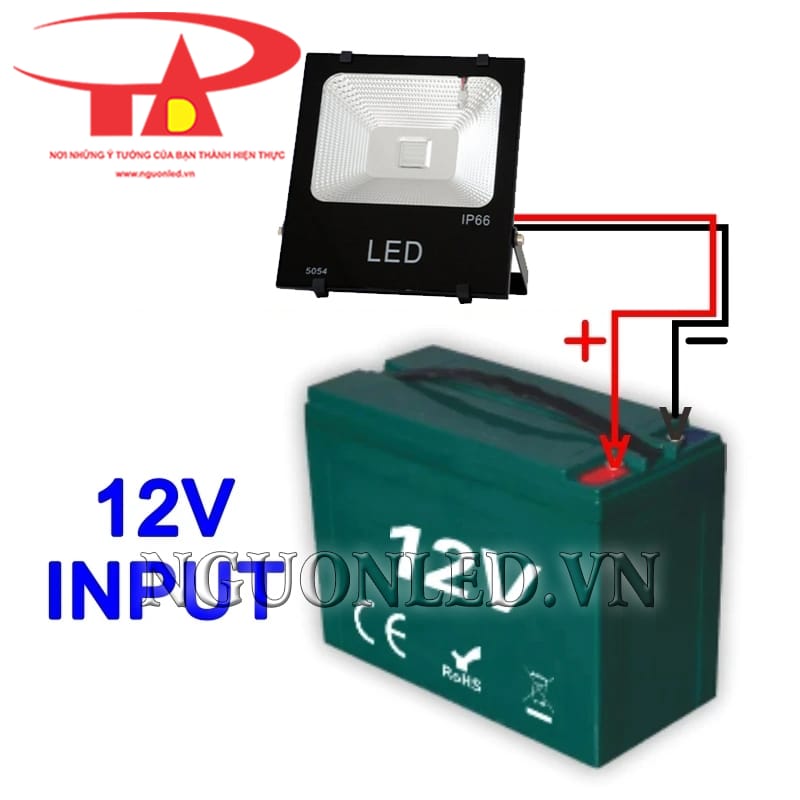 Đèn pha led 12V 50W dùng bình