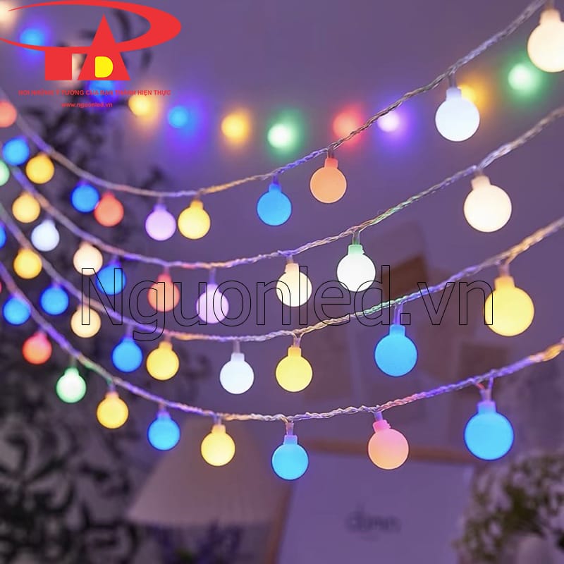 Chiều dài 10 mét, đèn led bi đục đủ màu lý tưởng cho trang trí quy mô lớn