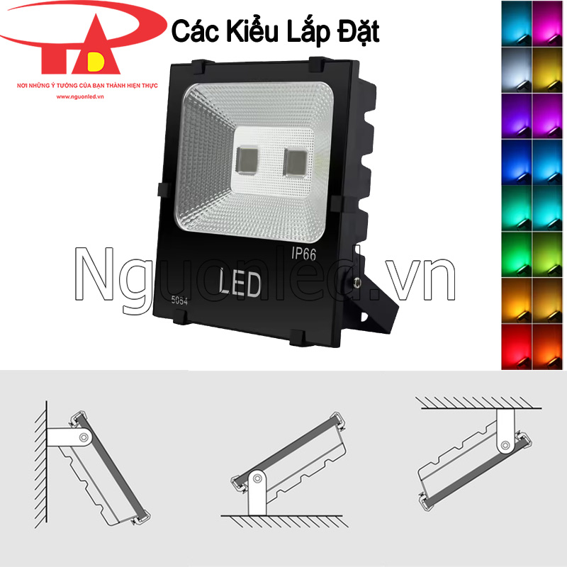 Hướng dẫn lắp đặt đèn pha led đổi màu 100W