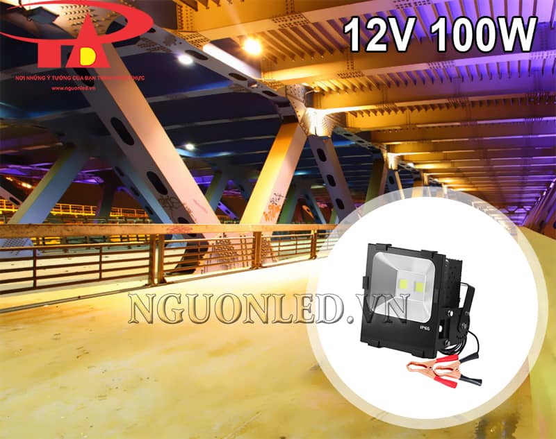 Đèn led pha dùng điện 12V 100W