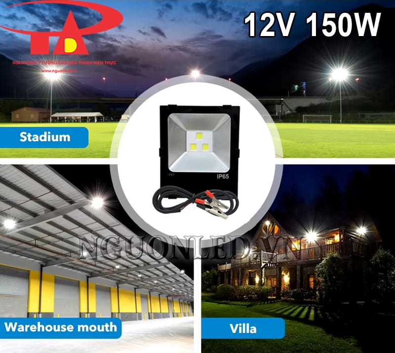Đèn led pha 150W dùng bình DC12V