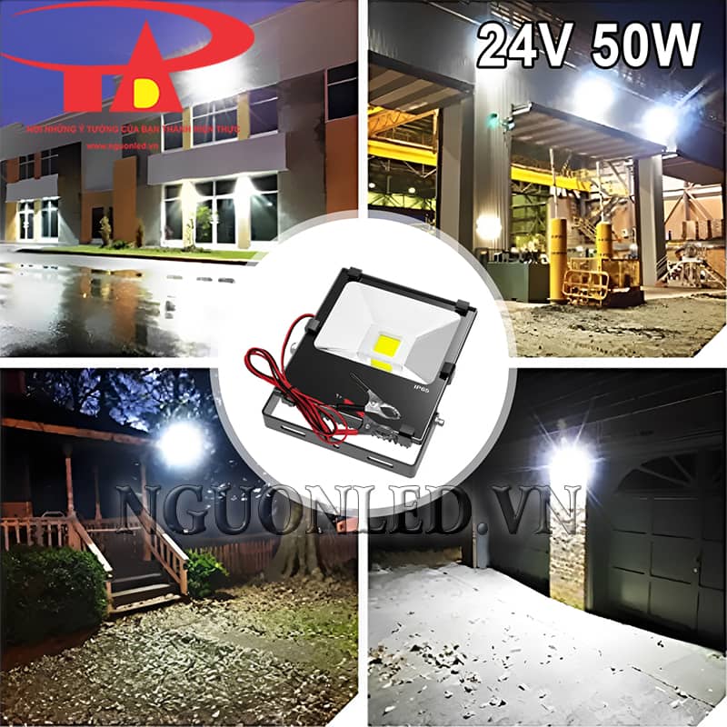 Đèn led pha 50W kẹp bình 24V