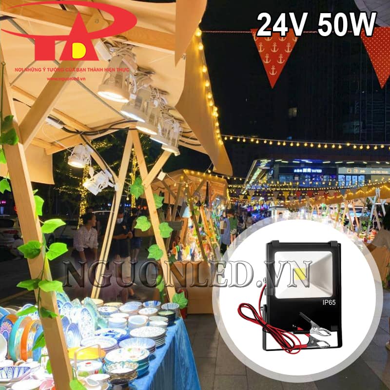 Đèn pha led 50W 24V chiếu sáng ngoài trời