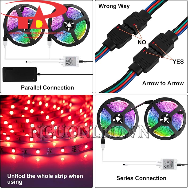 Cách đấu nối jack nối vào bộ điều khiển và cuộn led rgb