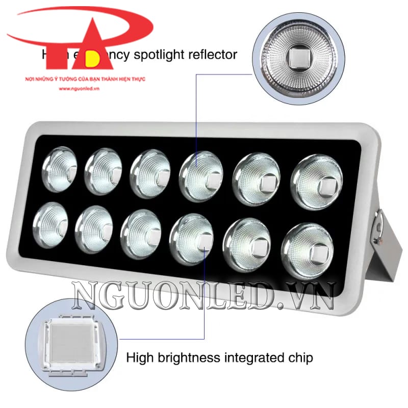 Chip led COB, góc chiếu 120 độ của đèn pha ly 600W