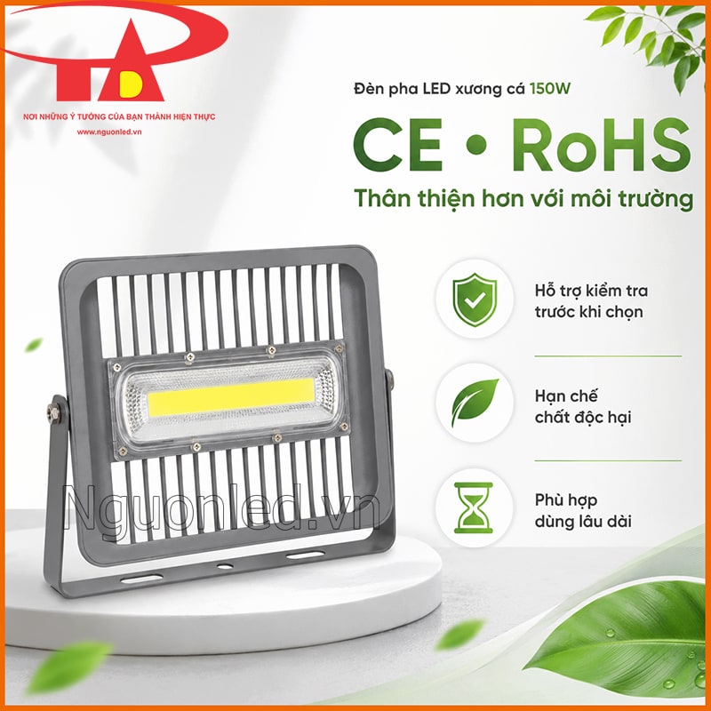 Đèn pha LED xương cá 150W đạt CE RoHS với thân đèn xám và mặt nạ PC