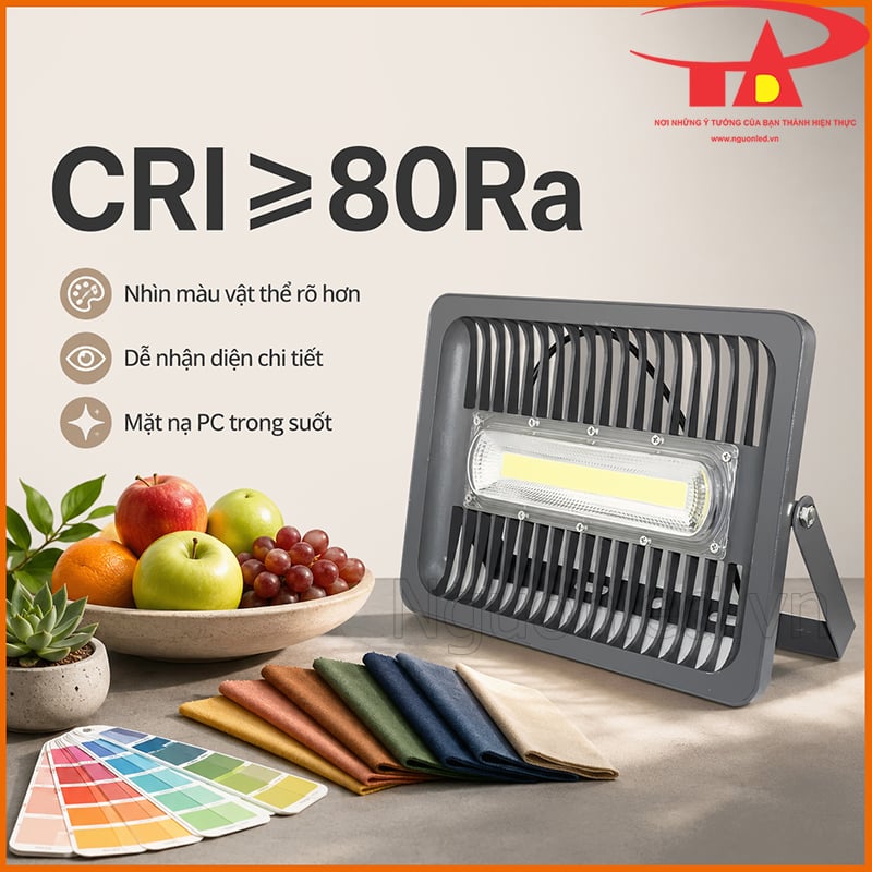 Đèn pha LED xương cá 150W với chỉ số CRI ≥80Ra và mặt nạ PC trong suốt