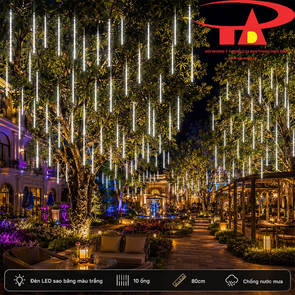 Đèn LED sao băng trắng 80cm cho khu vui chơi ngoài trời
