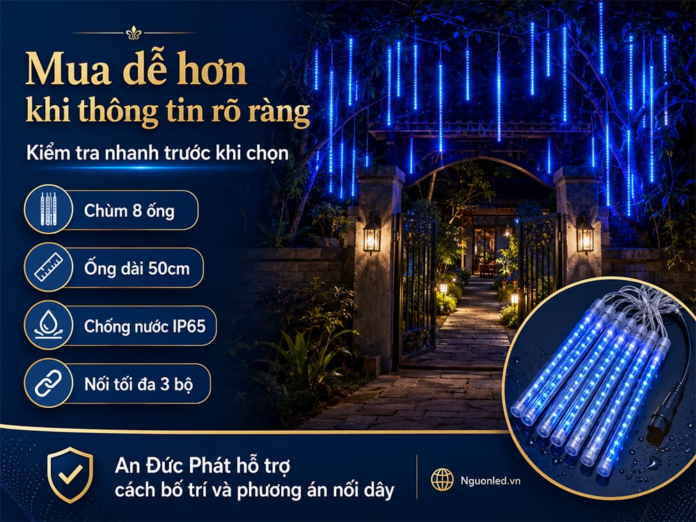 Đèn led sao băng màu xanh dương loại tốt tại An Đức Phát