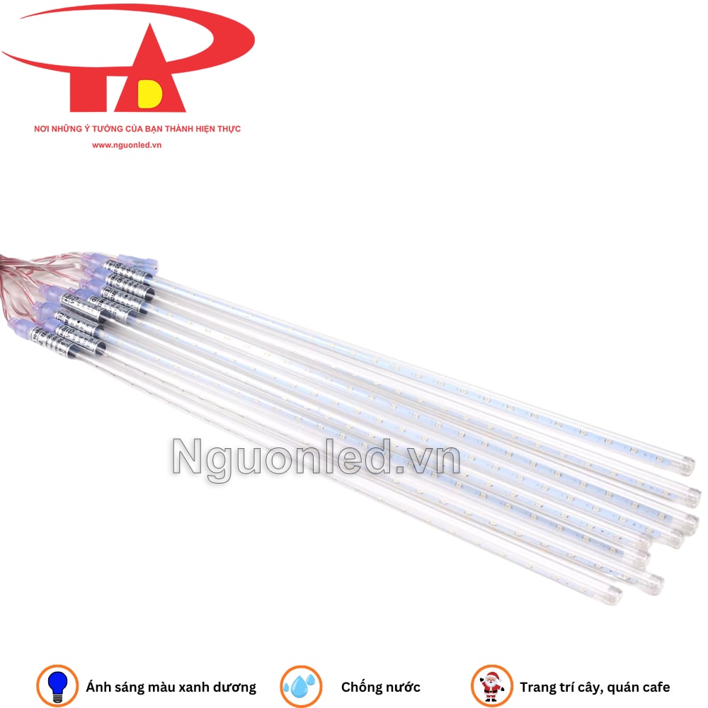 Đèn LED sao băng trang trí mặt tiền màu xanh dương