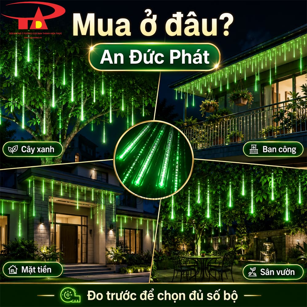 Mua đèn LED sao băng màu xanh lá tại An Đức Phát
