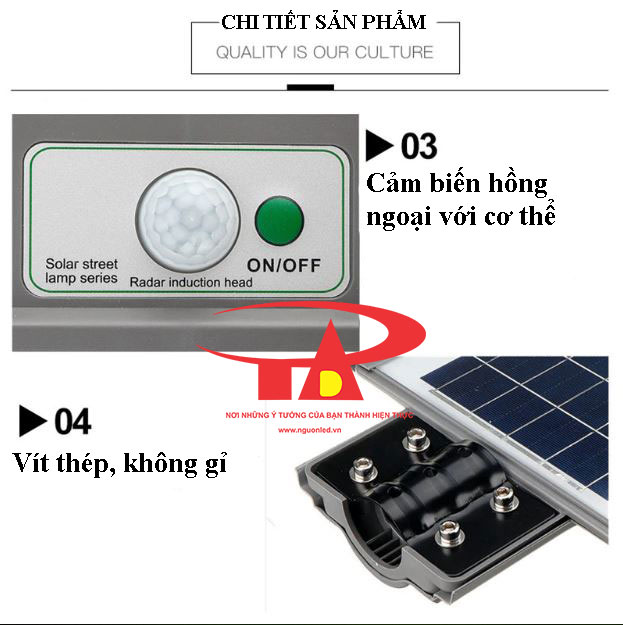 ưu điểm đèn đường NLMT 30w chiếu sáng tuổi thọ cao, siêu bền