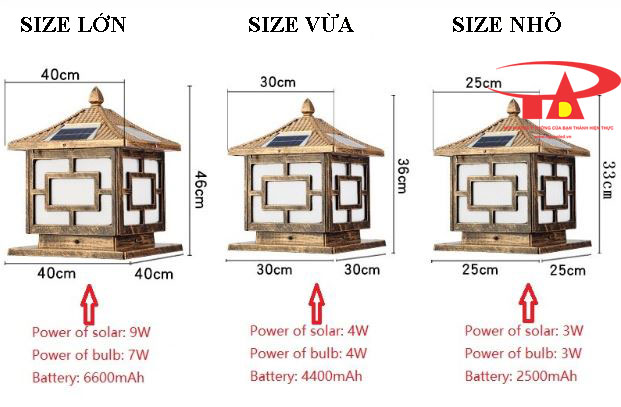 đèn trụ cổng năng lượng mặt trời loại tốt, siêu bền
