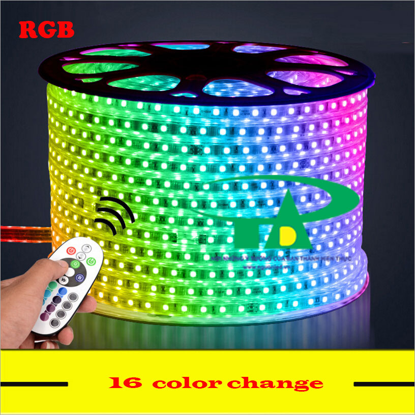 Đèn led dây 5050 đổi màu, RGB, cuộn 100m 220V loại tốt, siêu sáng