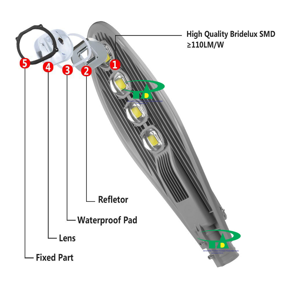 Đèn đường led nichia chính hãng bảo hành 5 năm