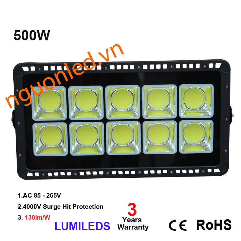 Đèn pha led CoB 400W dùng chiếu sáng biển hiệu quảng cáo, banner quảng cáo ngoài trời, hiên nhà, rọi cây, bãi đậu xe, cà phê sân vườn. Bán đèn pha COB tại HCM