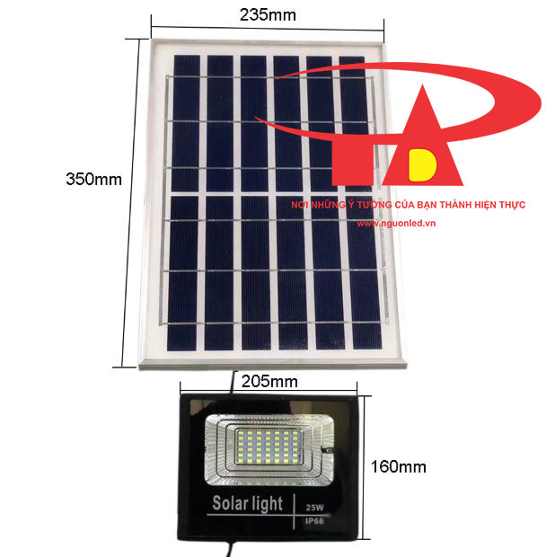 đèn led pha chạy bằng NLMT 25w nhập khẩu, chiết khấu cao