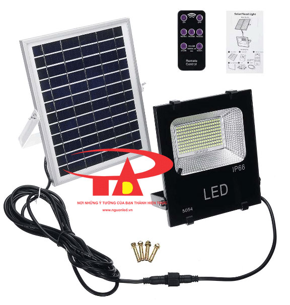 đèn pha led năng lượng mặt trời solar light 50w chiếu sáng ngoài trời