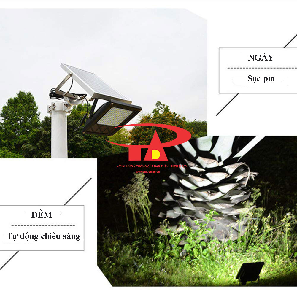nguyên tắc hoạt động của đèn led pha năng lượng mặt trời 150 led chống thấm nước