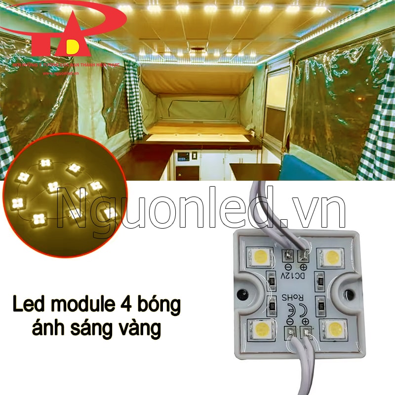 Led module 4 bóng ánh sáng vàng