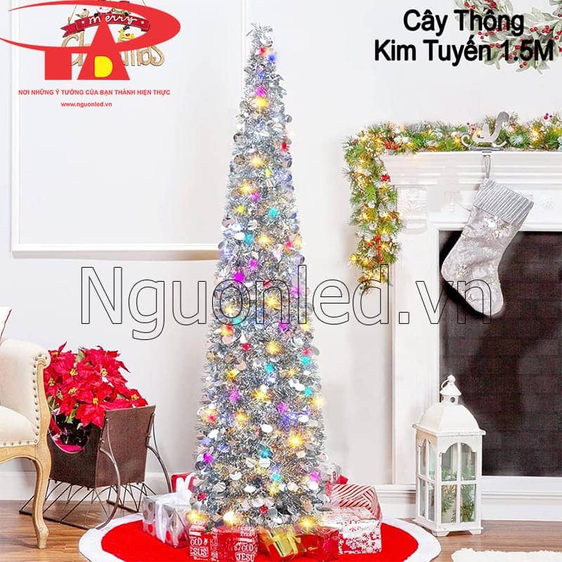 Cây thông kim tuyến 1.5M - món quà Noel ý nghĩa cho người thân